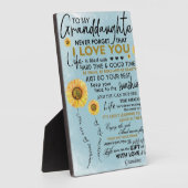 Aan mijn kleindochter Gift, kleinkinderen Birthday Fotoplaat (Zijkant)