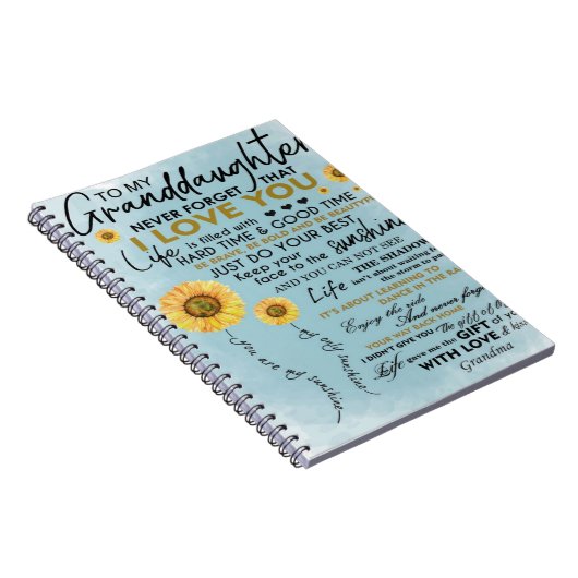 Aan mijn kleindochter Gift, kleinkinderen Birthday Notitieboek (Rechterzijde)