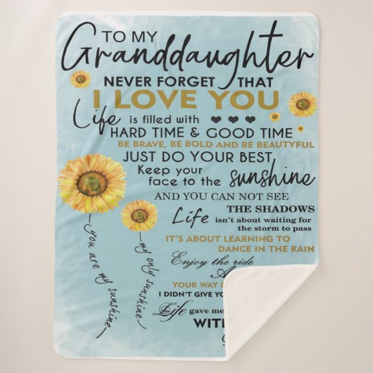 Aan mijn kleindochter Gift, kleinkinderen Birthday Sherpa Deken (Voorkant)