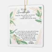 Aan mijn kleindochter keramisch ornament (Links)