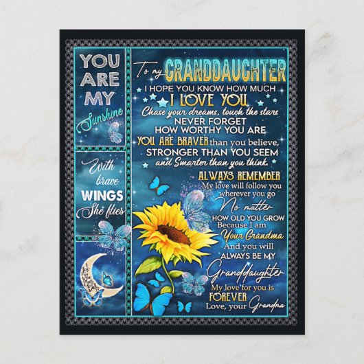 Aan mijn kleindochter Sunflower Gift, Baby Gift Flyer (Voorkant)