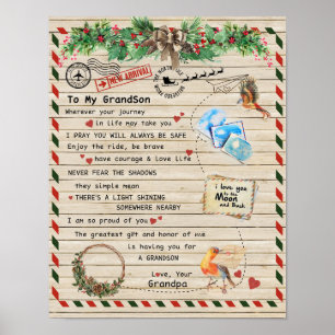 Aan mijn kleinzoon Gift, Grandson en opa, vogellie Poster