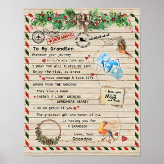 Aan mijn kleinzoon Gift, Grandson en opa, vogellie Poster