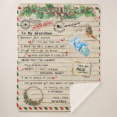 Aan mijn kleinzoon Gift, Grandson en opa, vogellie Sherpa Deken (Voorkant)