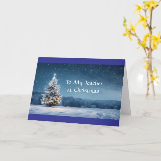 **AAN MIJN LERAAR** BIJ **KERST** KAART (Gele Bloem)