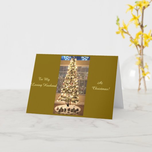 Aan mijn liefdevolle man met kerst, Wenskaart Kaart (Gele Bloem)