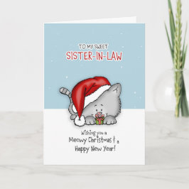 Aan mijn lieve schoonzus - Kat Kerstkaart Feestdagen Kaart