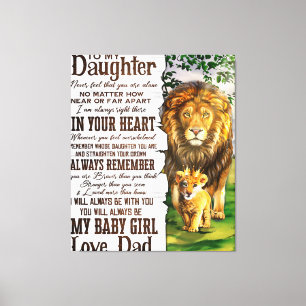 Aan mijn Lion Daughter Gift, Daughter Birthday Gif Canvas Afdruk