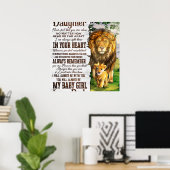 Aan mijn Lion Daughter Gift, Daughter Birthday Gif Poster (Thuiskantoor)