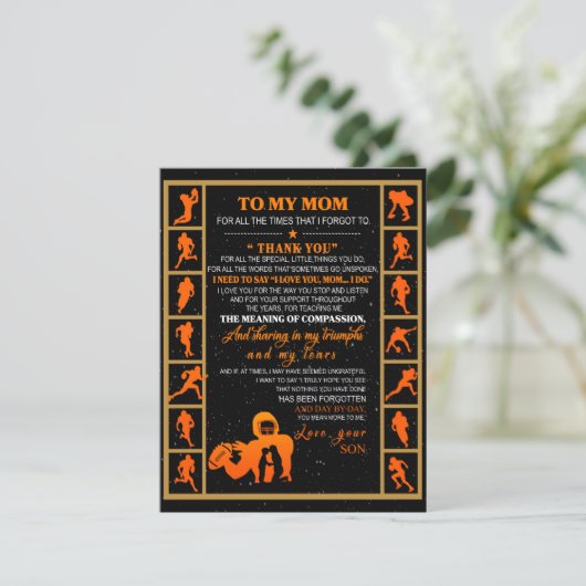 Aan mijn mam Gift, mam en zoon, Ice Hockey Mam Kaart (Staand voorkant)