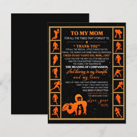 Aan mijn mam Gift, mam en zoon, Ice Hockey Mam Kaart (Voorkant / Achterkant)