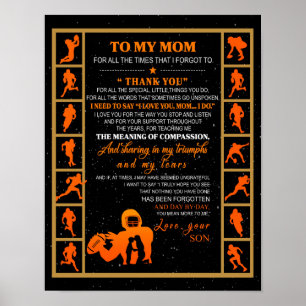 Aan mijn mam Gift, mam en zoon, Ice Hockey Mam Poster