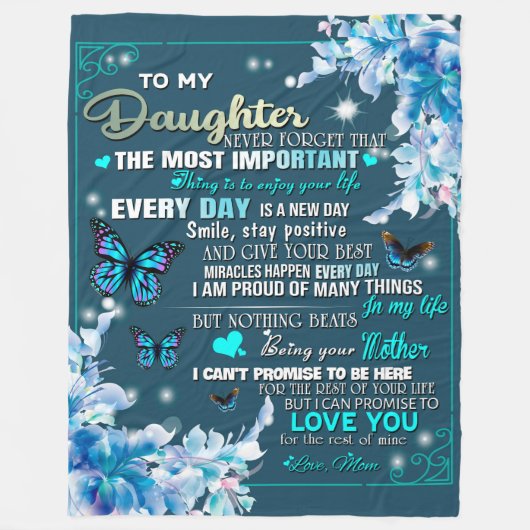 Aan mijn mama Gift, Daughter en Mam, Butterfly Lov Fleece Deken (Voorkant)