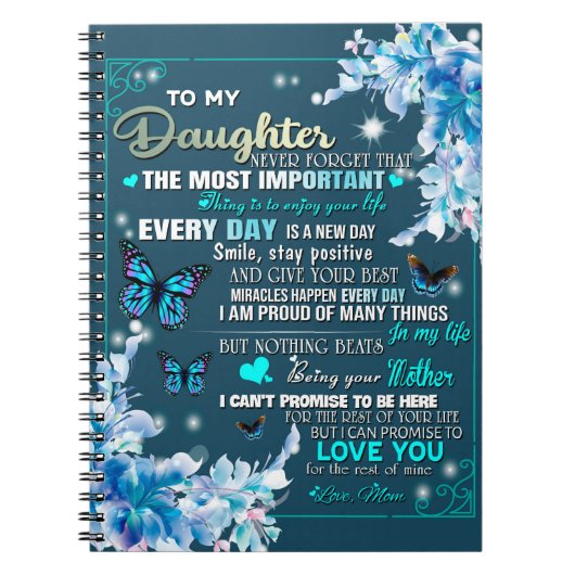 Aan mijn mama Gift, Daughter en Mam, Butterfly Lov Notitieboek (Voorkant)
