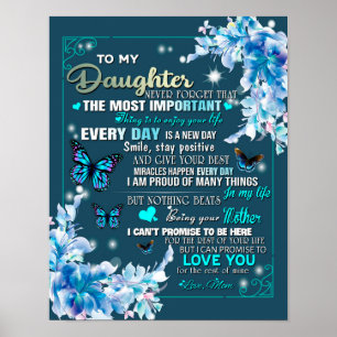 Aan mijn mama Gift, Daughter en Mam, Butterfly Lov Poster