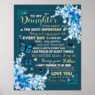 Aan mijn mama Gift, Daughter en Mam, Butterfly Lov Poster