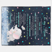 Aan mijn mama kleintje met een olifantendeken. fleece deken (Voorkant (Horizontaal))