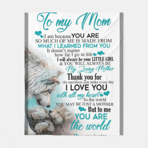 Aan mijn mama wolf deken, geschenk voor mam deken