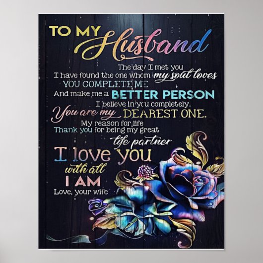 Aan mijn man brief, aan mijn man Gift Poster (Voorkant)