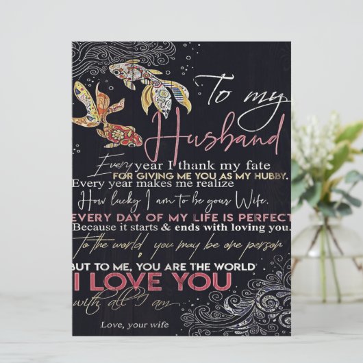 Aan mijn man brief | Beste Vaderdag Cadeau | Menu (Staand voorkant)