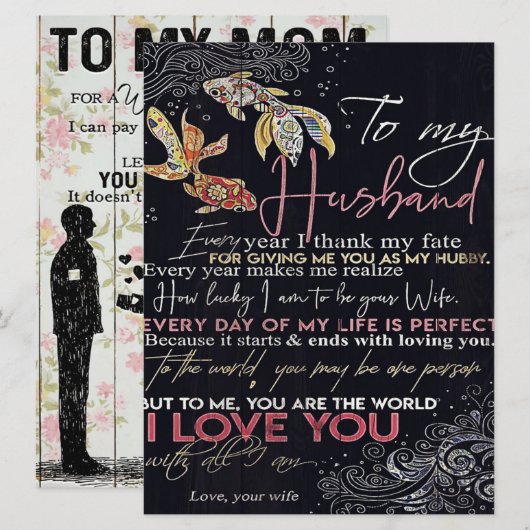 Aan mijn man brief | Beste Vaderdag Cadeau | Menu (Voorkant / Achterkant)