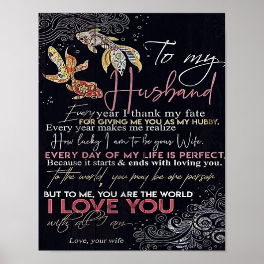 Aan mijn man brief | Beste Vaderdag Cadeau | Poster (Voorkant)