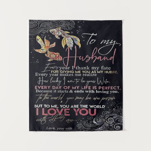 Aan mijn man brief | Beste Vaderdag Cadeau | Wandkleed (Voorkant)