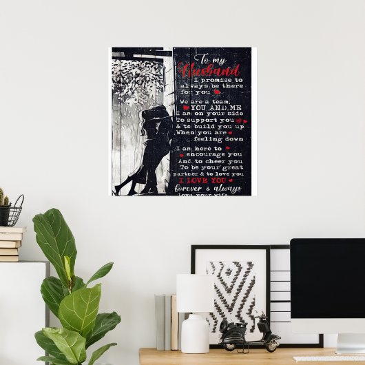 Aan mijn man brief | Cadeau naar mijn man brengen  Poster (Thuiskantoor)