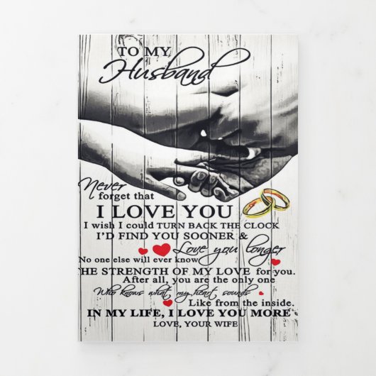 Aan mijn man brief | Cute Cadeau | Drieluik Aankondiging (Cover)