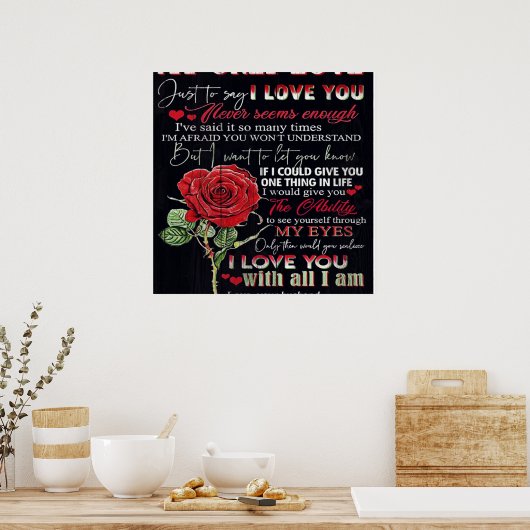 Aan mijn man brief | Cute Cadeau | Papa's cadeau | Poster (Keuken)