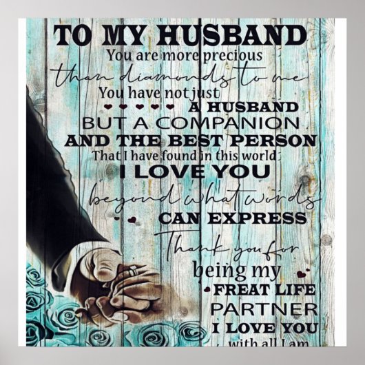 Aan mijn man brief | Lovely Gift for Husband Poster (Voorkant)