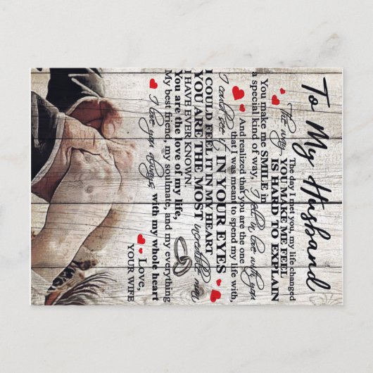 Aan Mijn Man Brief | Nieuwe Huis Decoratie Aankondigingskaart (Voorkant)