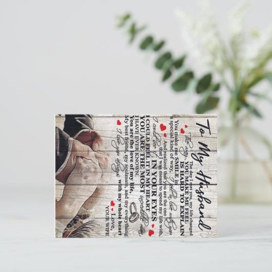 Aan Mijn Man Brief | Nieuwe Huis Decoratie Aankondigingskaart (Staand voorkant)