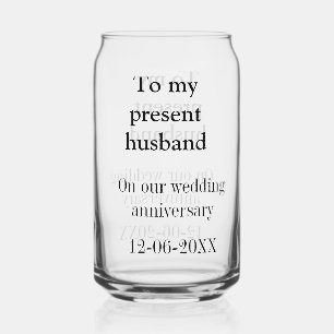 Aan mijn man bruiloft verjaardag toevoegen naam da blikvorm glas