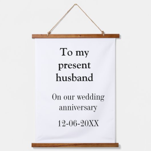Aan mijn man bruiloft verjaardag toevoegen naam da hangend wandkleed (Voorkant)