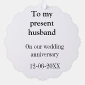 Aan mijn man bruiloft verjaardag toevoegen naam da ornament kaart (Achterkant)