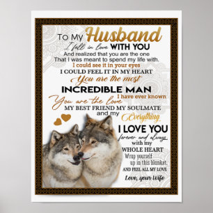 Aan mijn man, een paar Wolf Gift, een weddenschap Poster