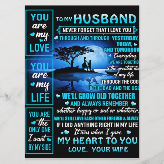 Aan mijn man Gift, Cute Husband Birthday Gift Menu (Voorkant)
