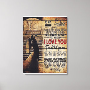 Aan mijn man Gift, New House Decor Canvas Afdruk