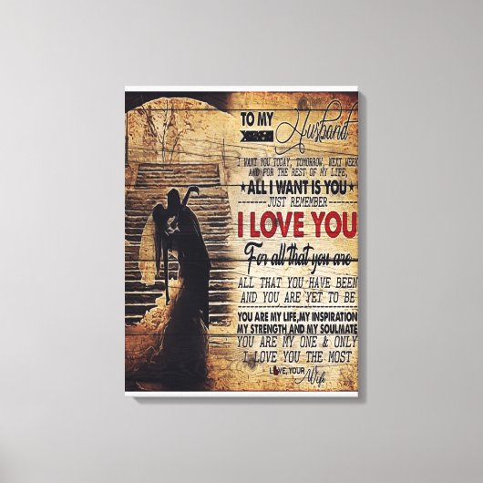 Aan mijn man Gift, New House Decor Canvas Afdruk (Voorkant)