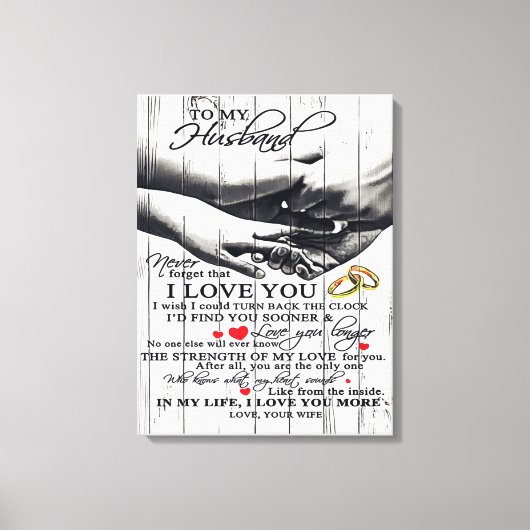 Aan mijn man Gift, Vakantiegencadeau Canvas Afdruk (Voorkant)