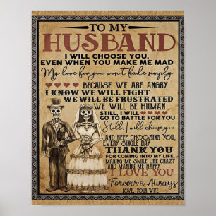 Aan mijn man Halloween Couple Love Gift Poster