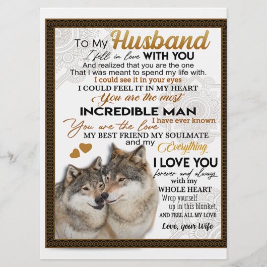 Aan mijn man, Koppelwolfcadeau, Trouwcadeau Menu (Voorkant)
