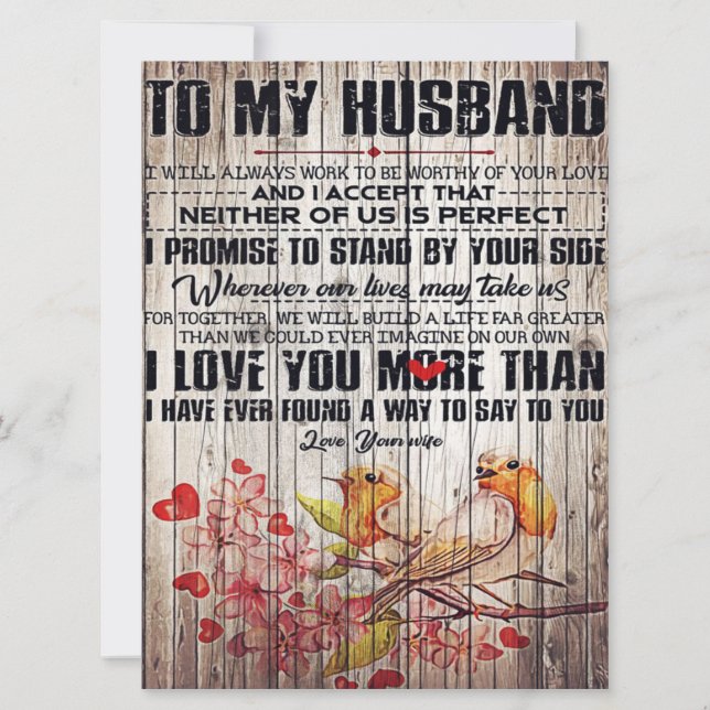 Aan mijn man Letter, liefdevolle Husband Letter (Voorkant)