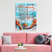 Aan mijn man Letter, liefdevolle Husband Letter Canvas Afdruk (Insitu (Woonkamer))