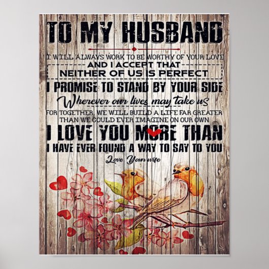 Aan mijn man Letter, liefdevolle Husband Letter Poster (Voorkant)