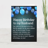 AAN MIJN *MAN* LIEFDE VOOR MIJN LEVEN OP VERJAARDA FEESTDAGEN KAART (Voorkant)