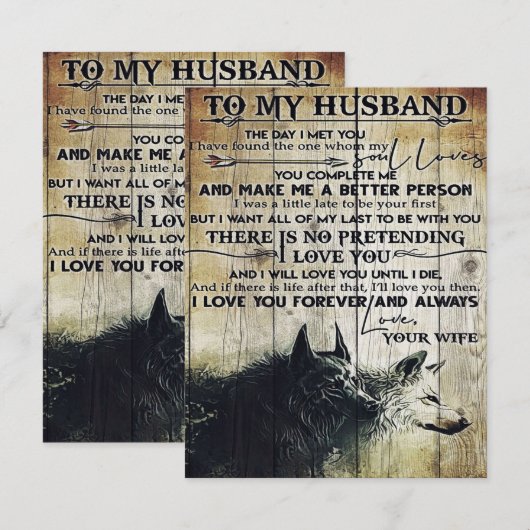 Aan mijn man | Liefdescitaten voor mijn man| Kaart (Voorkant / Achterkant)