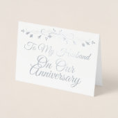 Aan mijn man op onze Jubileum Silver Foil kaart (Voorkant)