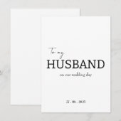 Aan mijn man op onze trouwdag dank je wel kaart (Voorkant / Achterkant)